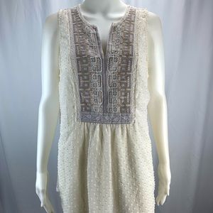 One September Anthropologie Sz L Embroidered Top